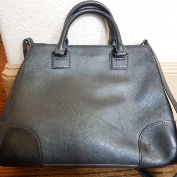 Tory Burch blue/grey stephano Robinson tote bag. - Picture 9 of 15